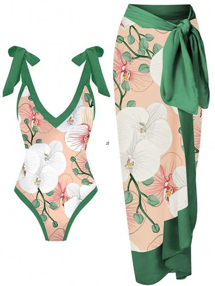 Two Piece 2pc Sets Swimsuit Cover-up 2023 Summer Women Clothes Crop Tank Tops Bodysuits And Skirt Fitness Skinny Outfit Suit