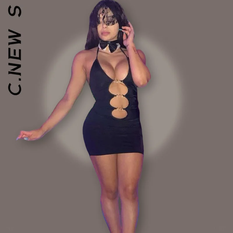 Модное женское платье с открытой спиной 2022 платья лямкой на шее тонкое