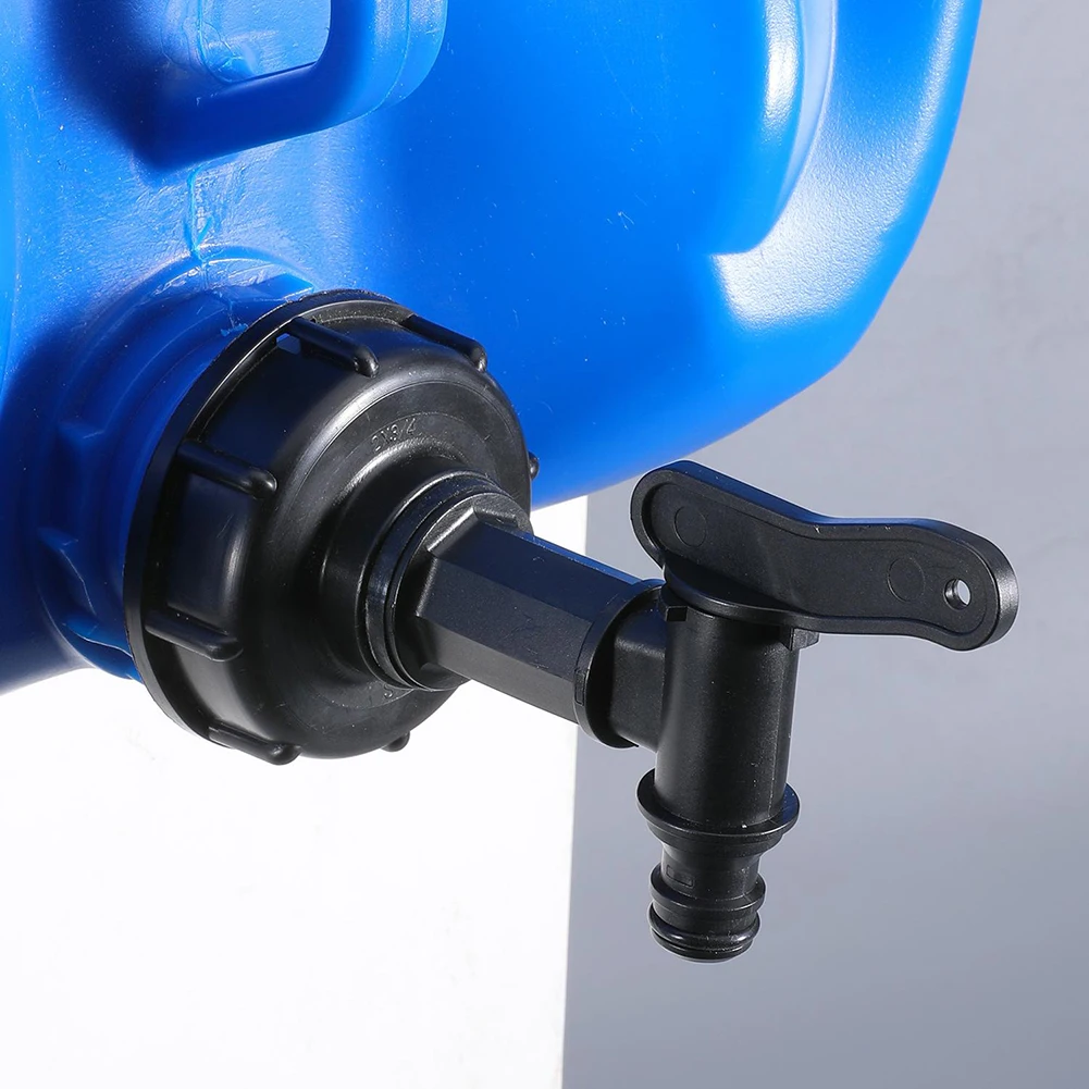 

For IBC Tank Tap Adapter 17mm Plastic Garden Hose Connection With Cover Thread Barrel Joint Valve Replace Garden Irrigation Tool