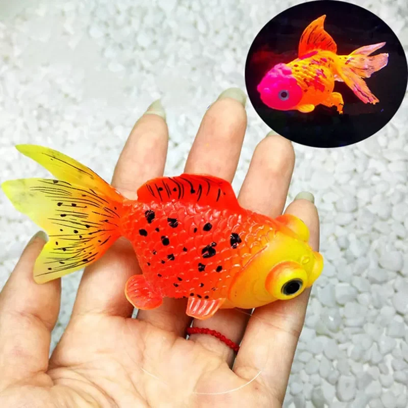 

Sale Large Size Decor Cute Goldfish Aquarium Decoration Artificial Glowing Effect Glow in the dark Fish Tank Ornament