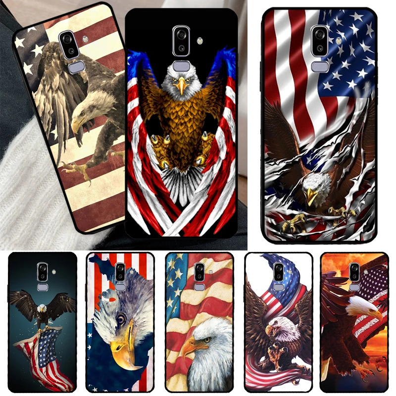 Американский флаг США чехол с орлом для Samsung Galaxy J7 J5 J3 2016 J1 A3 A5 2017 A6 A8 J4 J6 Plus A9 2018 Coque