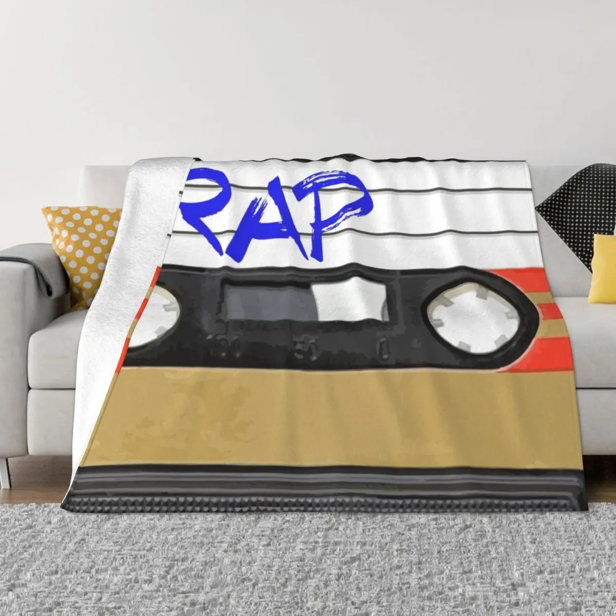

Rap Music Rapper Hip Hop Blanket Fleece Flannel Rock and Roll Music Cassette Throw Blankets for Sofa Office Bedding Bedspread