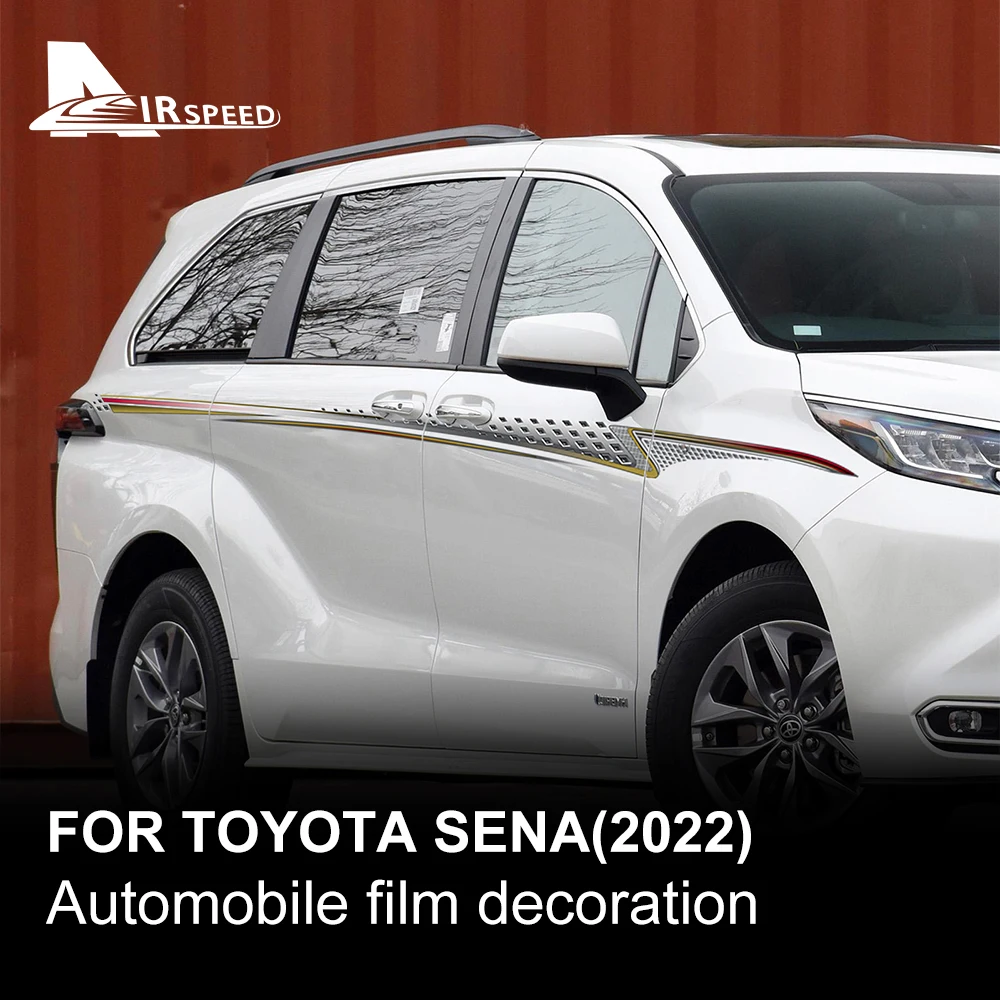 

AIRSPEED 4 шт. боковые наклейки для кузова Toyota Sena 2022 ПВХ автомобильная внешняя крышка автомобильная пленка украшение отделка Аксессуары