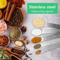 5pcsset measuring spoons stainless steel teaspoon coffee sugar scoop powder spice seasoning kitchen cooking tools accessories