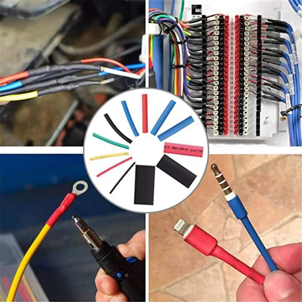 Набор термоусадочных трубок для электрических проводов 2:1 5 цветов 850 шт. 12