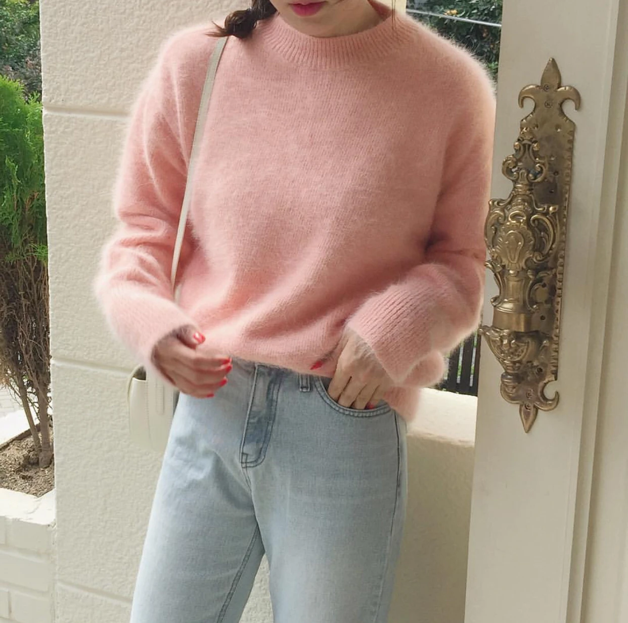 

JSXDHK New Korean Fashion Women Mink Cashmere Knitted Sweaters Jumpers Autumn Winter Yellow O Neck Thick Warm Loose Pullovers