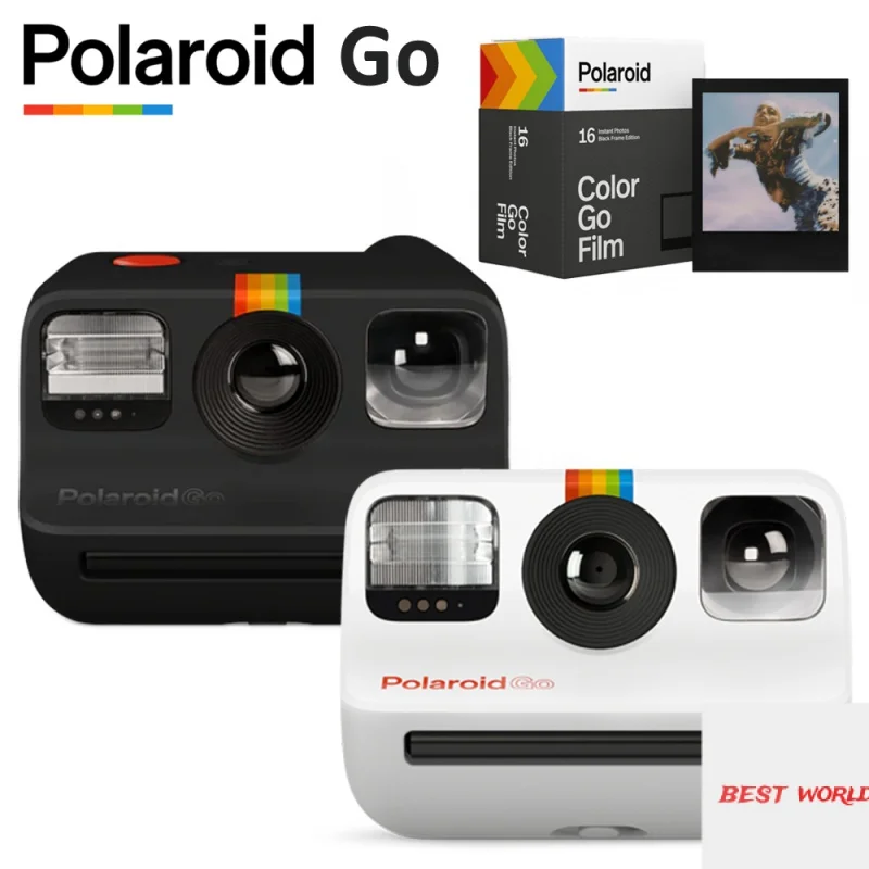 

Black / White Polaroid The Tiniest Camera Polaroid Go Camera ( Optional 16 Sheets Black Frame Color Go Film )