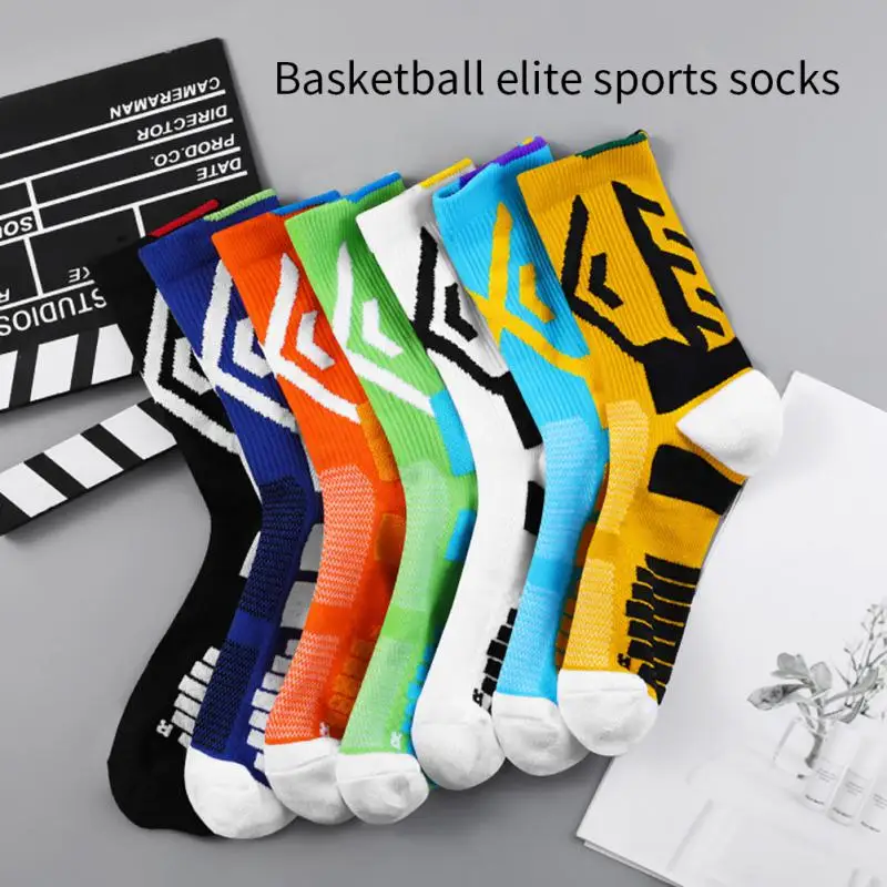 

2022 New Anti-slip Sports Basketball Socks Mesh Breathable Wicking Towel Bottom Cushioning Shock Absorption Sport Cycling Socks