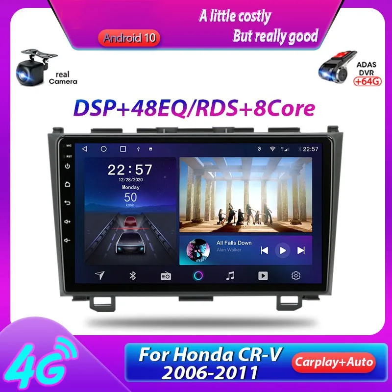 

T10 Android 10 Car Radio Multimedia Video Player for Honda CRV CR-V 2006 2007 2008 2009 2010 2011 Navigation GPS 2 Din DSP