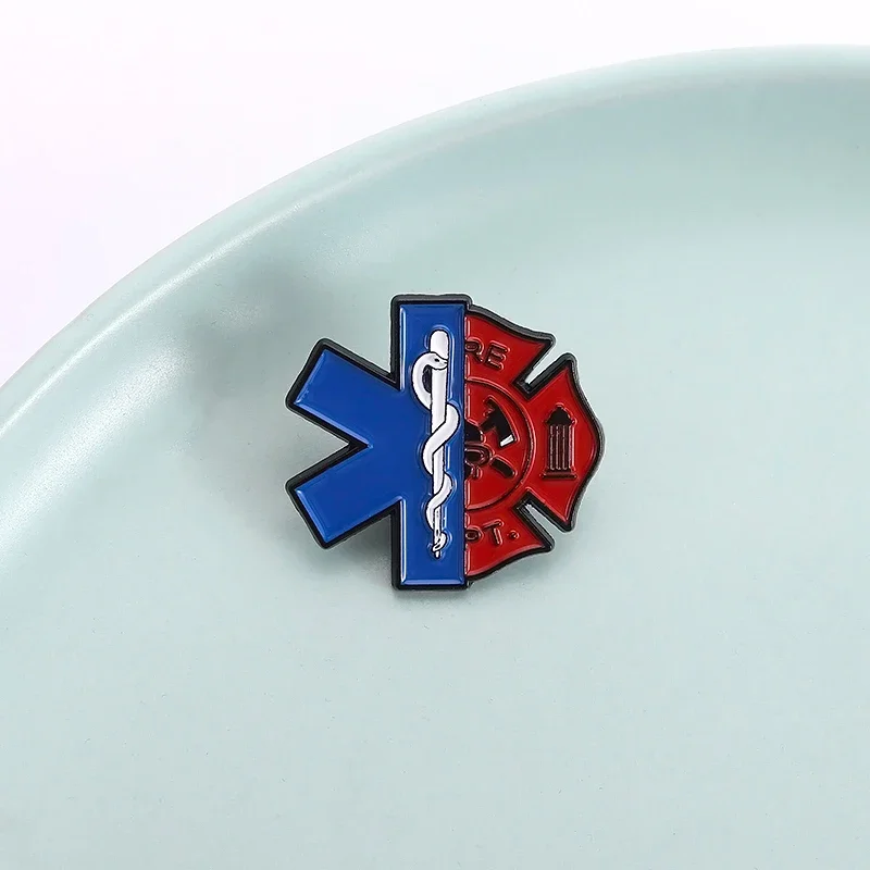Эмалированные булавки Emt Star Of Life на заказ, медицинский аварийный знак пожарного, броши, значок на лацкане для одежды, ювелирное изделие, подарок для друзей (art.: 3920ce5effcd2) - 3920ce5effcd2