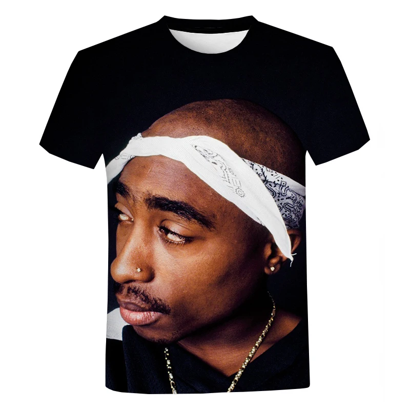 

Pop Rap Singer 2Pac 3D Printed Summer Men's and Women's Casual Short Sleeve T Shirt Top O-Neck Harajuku Oversized