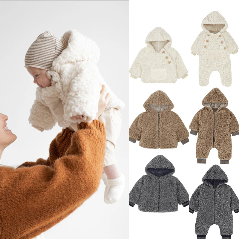 

Baby Boys Thick Jacket 2022 New Winter Brand Design Infant Girls Boys Hooded Velvet Coat Newborn Toddler Outwear Clothes