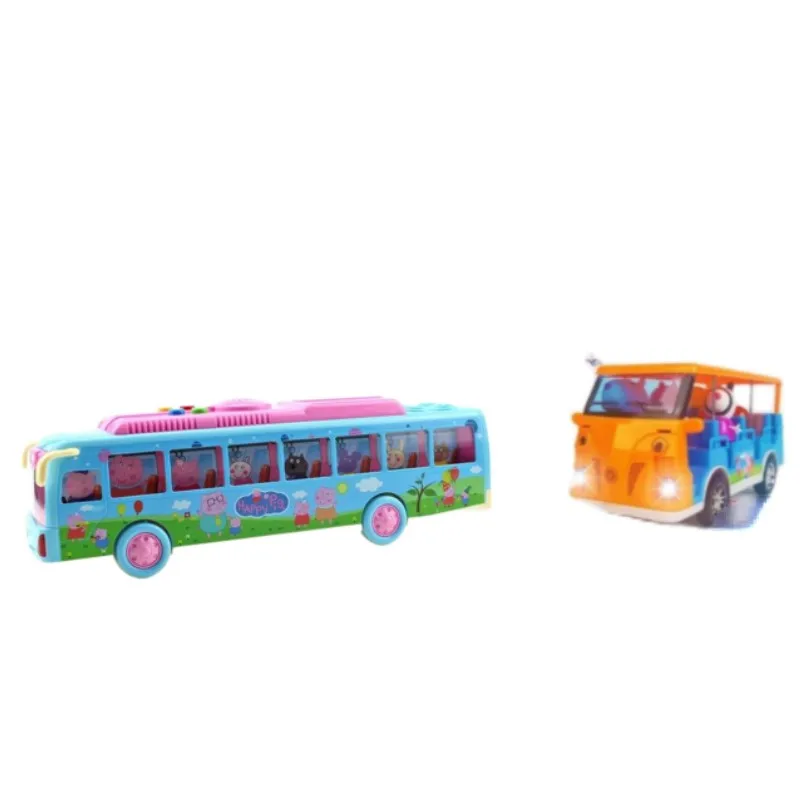 

Peppa Pig Sister Series Page George Animation Surrounding Bus Toy Car Children's Fun Bus Inertia Bus Children's Toy Baby Car
