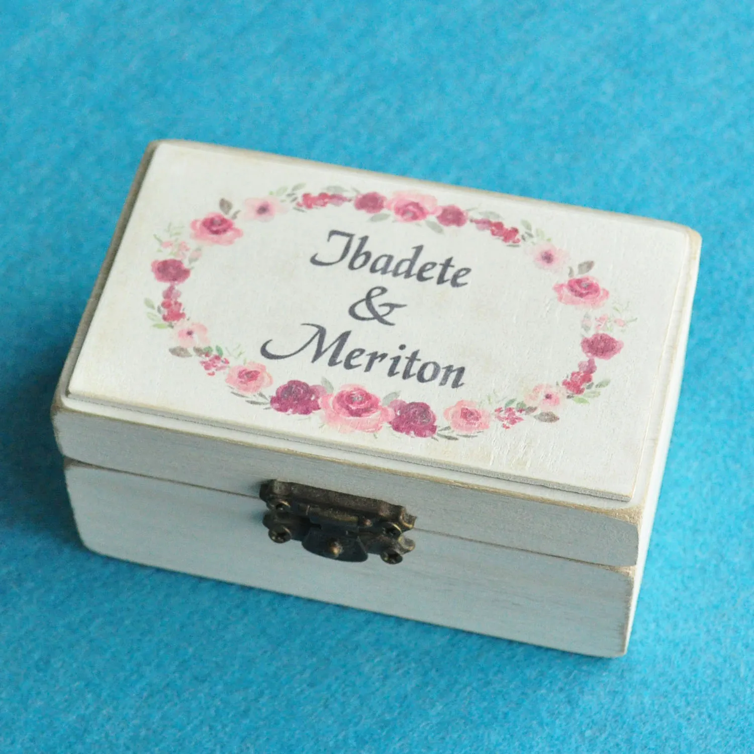 Personalized Wedding Ring Box Custom Wedding Ring Holder Rustic Wooden Ring Bearer Box Floral Engagement Ring Box Wedding Gifts