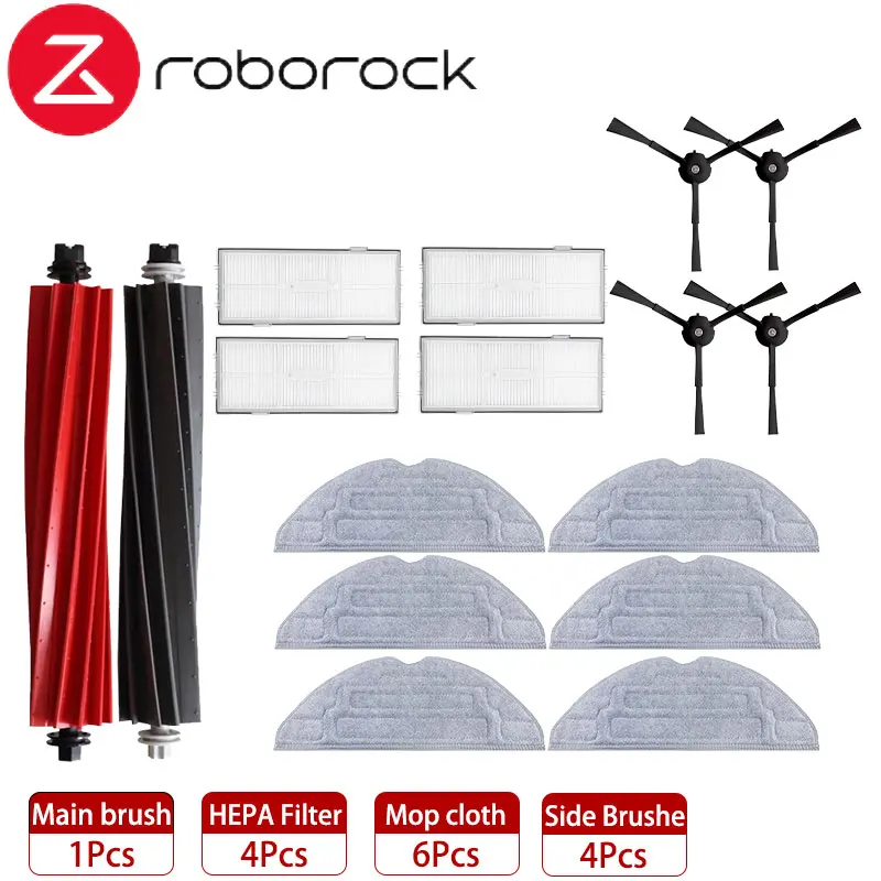 

Roborock S8 S8 Pro Ultra S8+ Запасные части для робота-пылесоса Основные боковые щетки Салфетки для швабры HEPA-фильтры Мешки для пыли Аксессуары