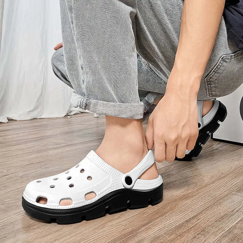 

Athlete Men's Beach Sneakers Mesh Beach Sandal Thick Bottomed Men's Slippers Winter Footwear Men's Shoes 2021 Skateboard Tennis