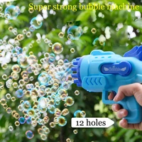 kids 12 gaten automatic bubble guns toys summer soap water bubble machine electric bubble machine for children gift outdoor toys