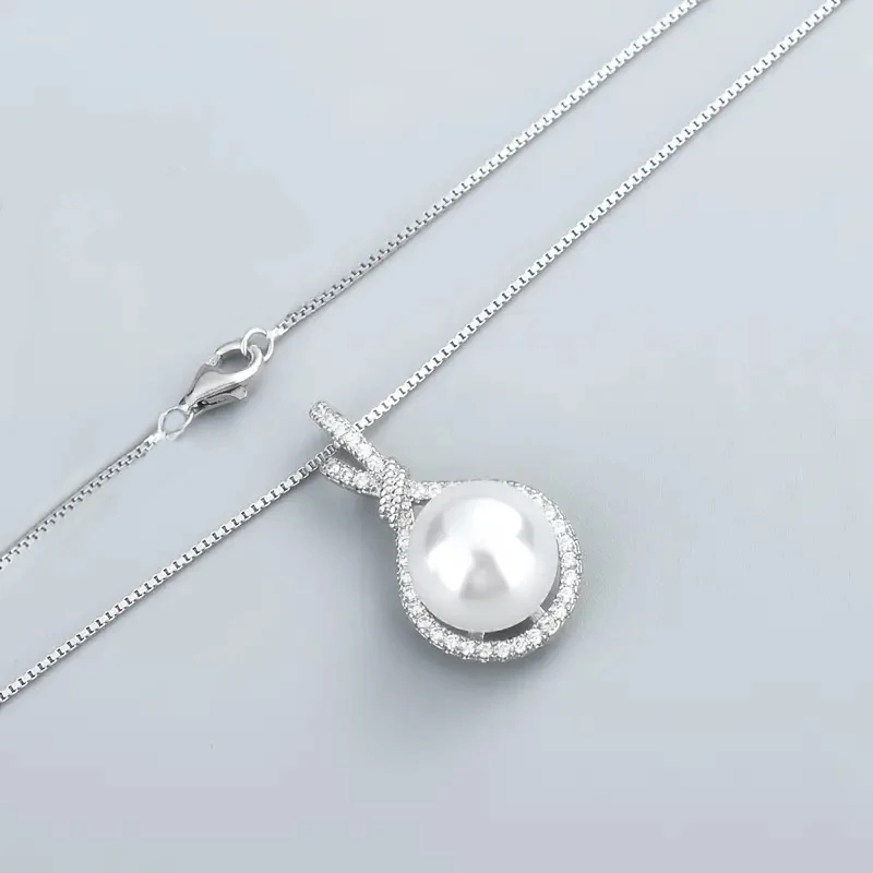 Женское ожерелье с подвеской из искусственного жемчуга