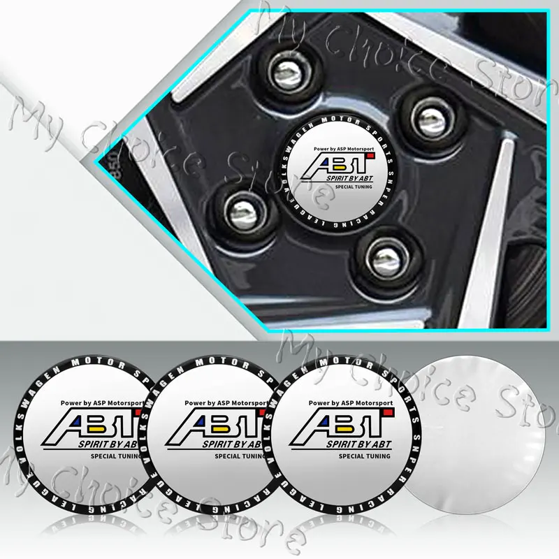 4 шт. 56 мм логотип ABT алюминиевая эмблема центра колеса автомобиля колпаки ступиц