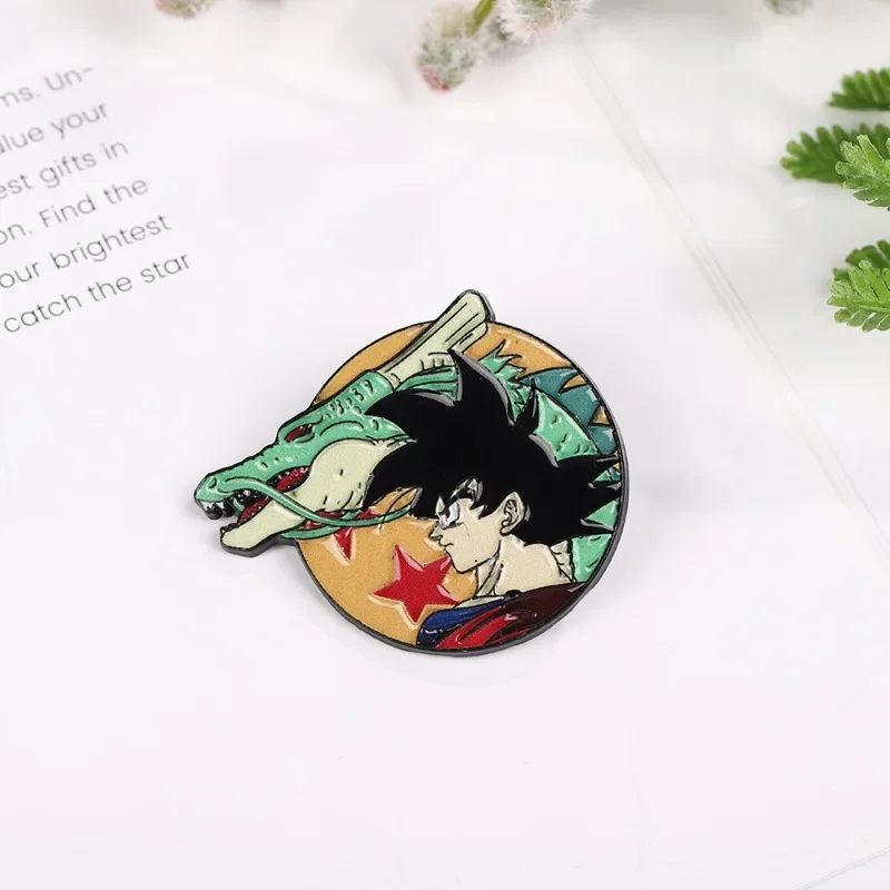 Эмалированная булавка в виде аниме Драконий жемчуг булавки для лацканов Милые