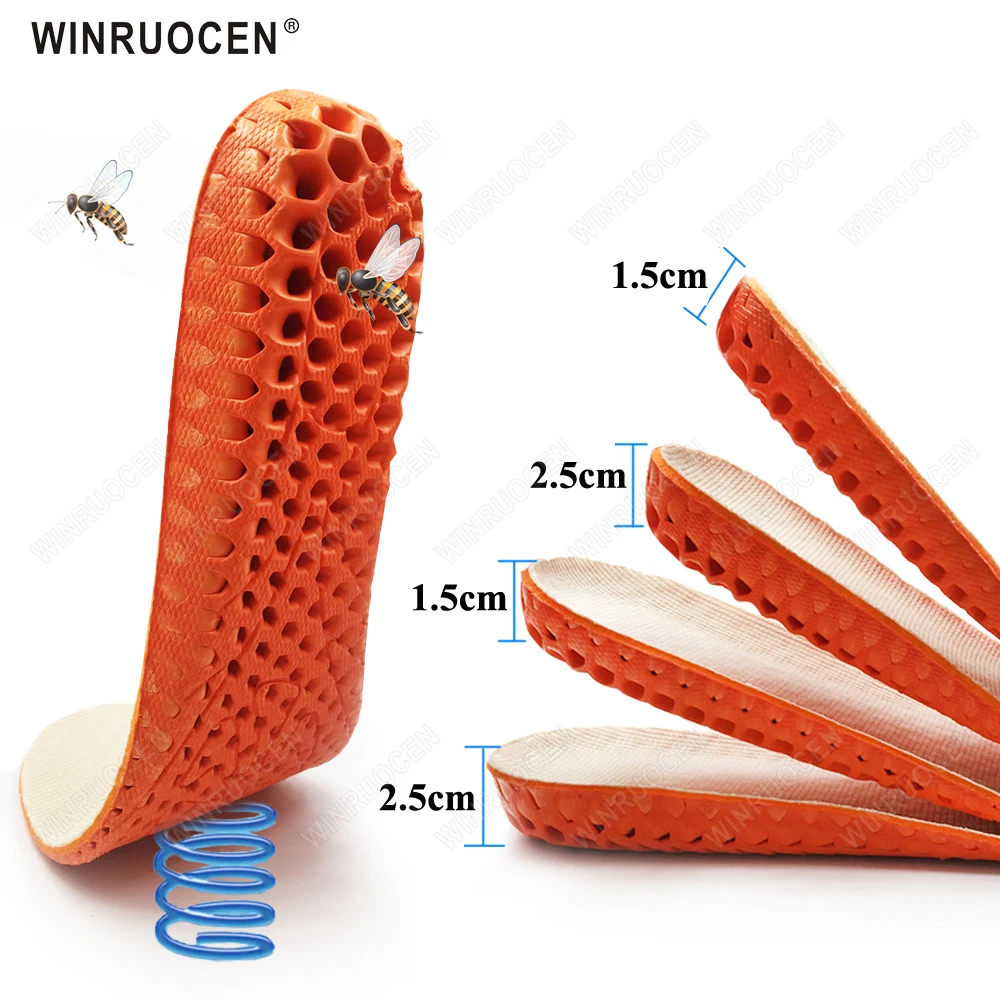 

WINRUOCEN 1.5/2.5cm Invisible Height Increase Insoles Memory Foam Shoes Sole Pad Breathable Comfortable for Men Women Feet Care