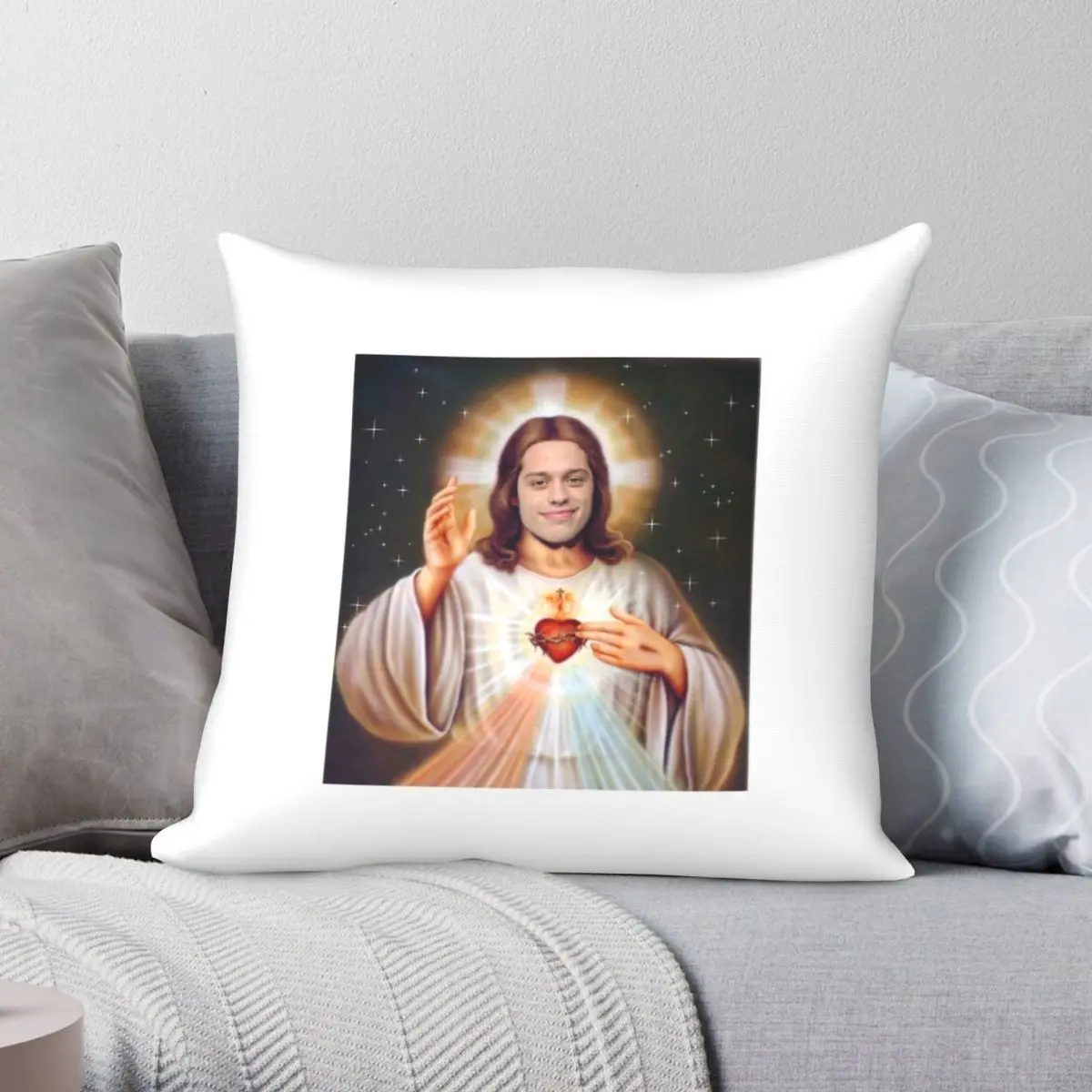 

Квадратная наволочка Pete Davidson с изображением Иисуса из полиэстера и льна, бархатная декоративная наволочка для постельного белья на молнии, оптовая продажа