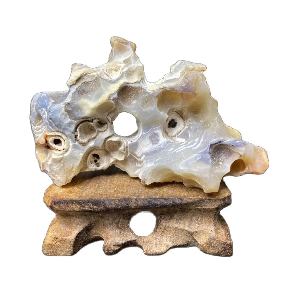

Natural Ocean Agate Geode Specimen Milk Pattern Agate Wiccan Rune Decoration Crystal and Stone Healing Home Spiritual Gift