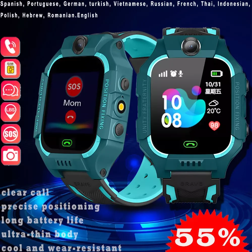 

Top Brand Kids Smart Watch Call 2G Phone Watch Student Children Boy Girl Smartwatch SOS Camera Position Super Standby Smartwatch