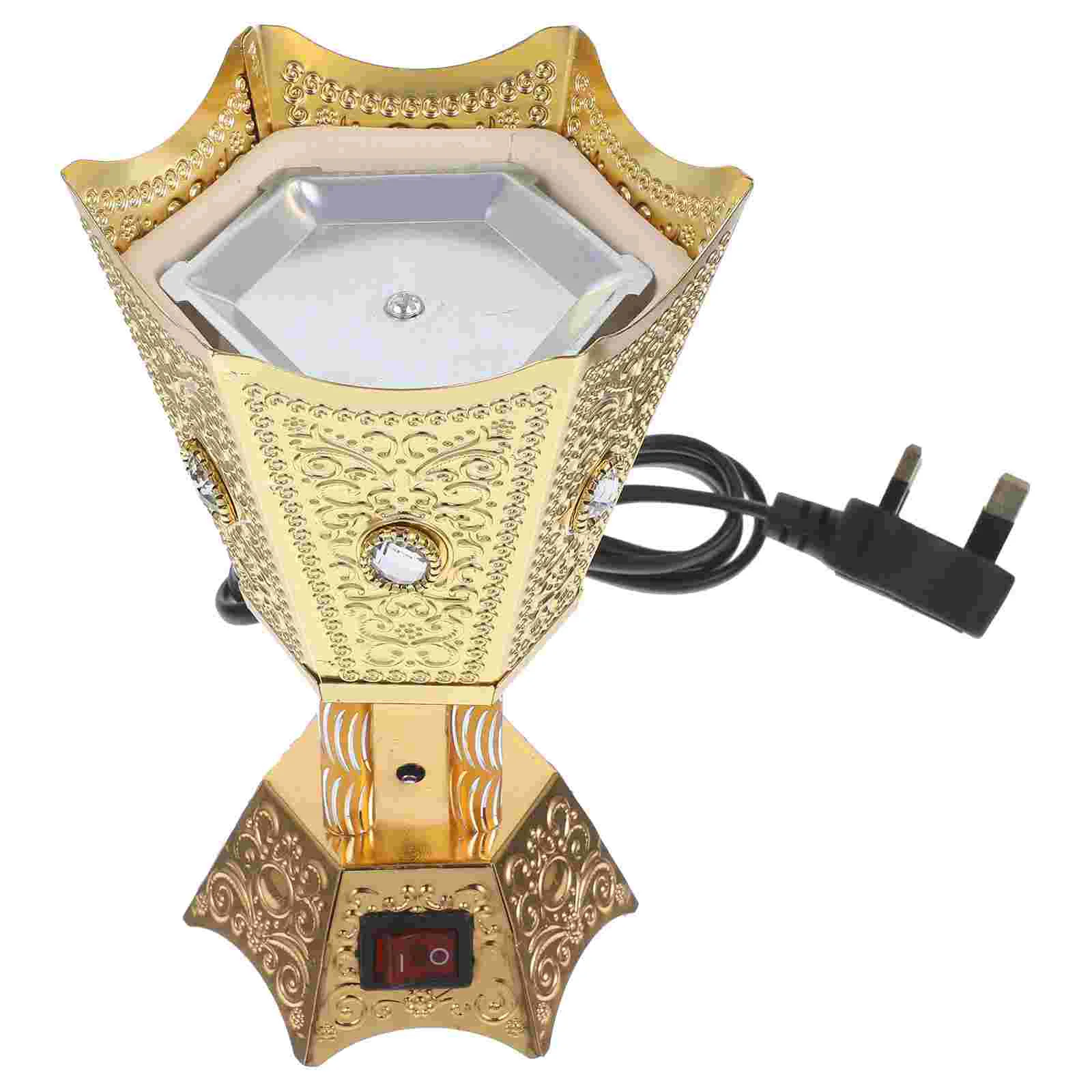 

Electric Censer Burner Table Burner Ornament Antique Censer Holder Metal Incense Burner Incense Holder (EU/UK/US Plug)