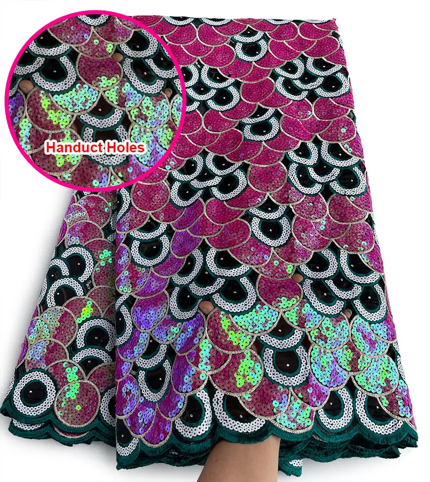 

Высококачественная двойная вырезанная вручную блестящая кружевная вышитая сетчатая ткань из органзы африканская повседневная одежда модная новинка