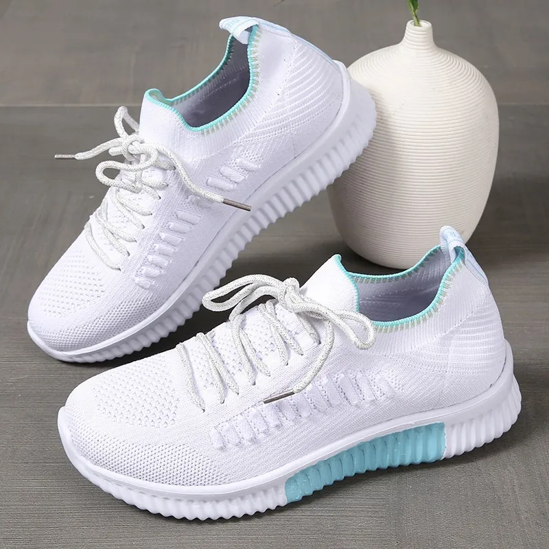 

Кроссовки женские сетчатые на шнуровке, Вулканизированная подошва, легкая Повседневная прогулочная обувь, модные осенние, 2022