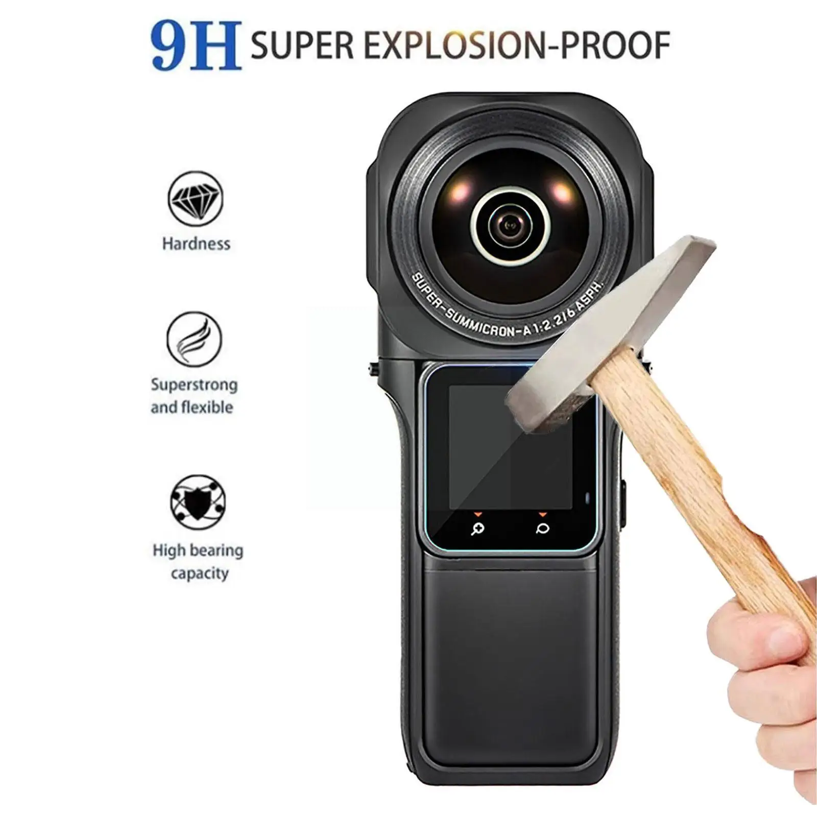 

2pcs Screen Protector Tempered Glass Film For Insta360 One Rs Panoramic Camera Len Tempered Film Glass Accessori O5m5