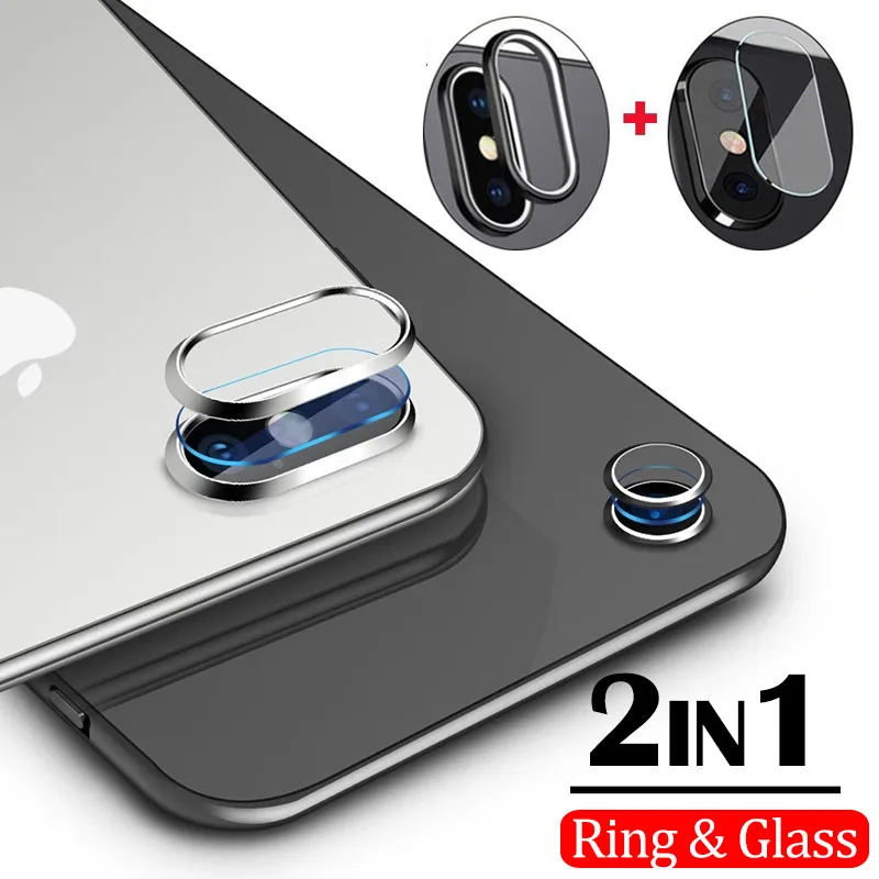 

For IPhone 7 8 Plus Lens Protective Circle Ring Cover with Tempered Glass for IPhone X Lens Protective Ring Camera Protector