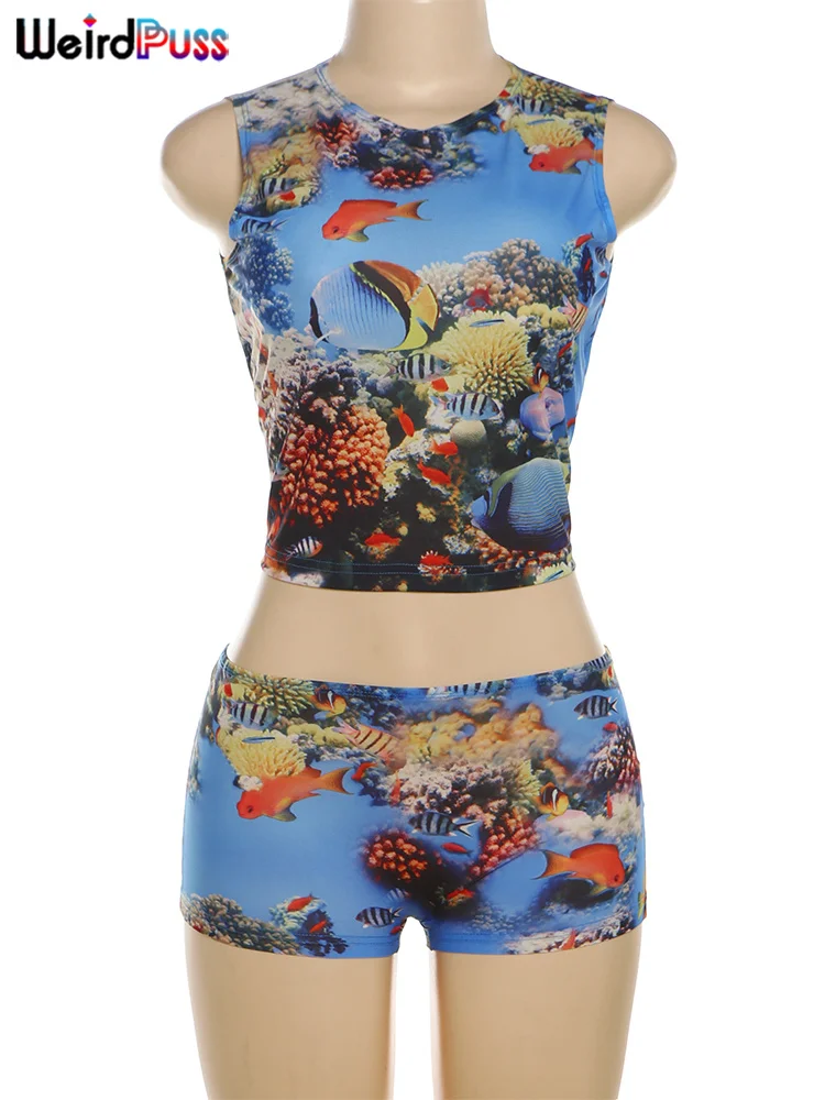 Женский комплект из искусственной кожи Weird Puss с принтом странных тюльпанов