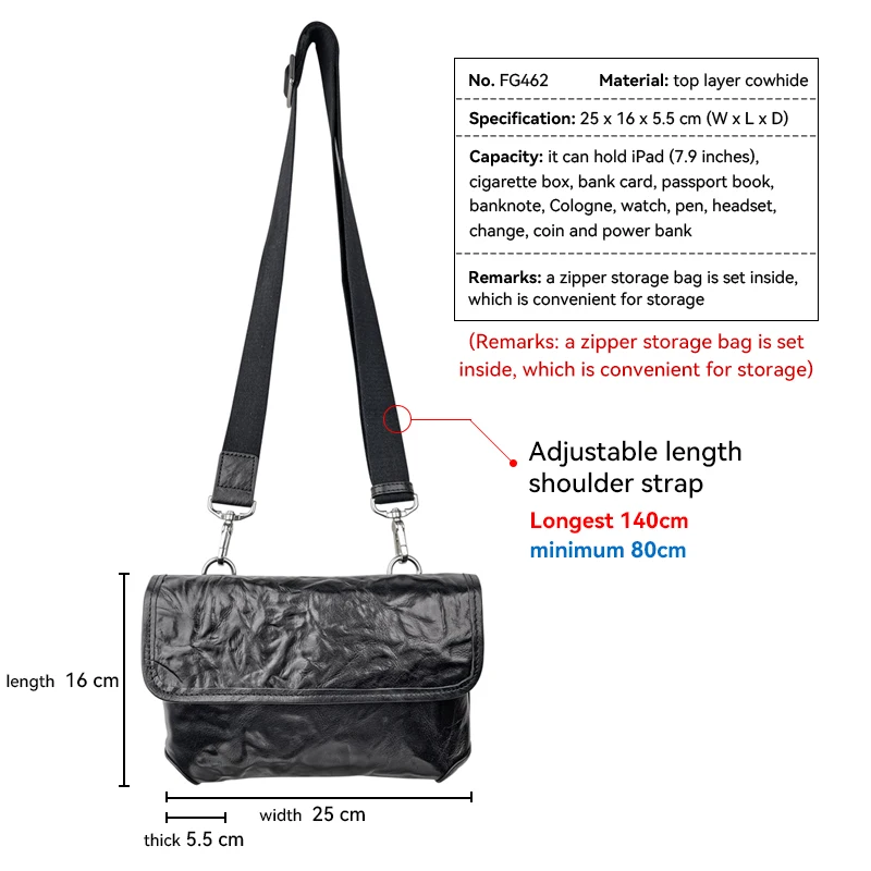 Large Capacity Business Chest Bags Fanny Pack Genuine Leather Waist Bags Chest Shoulder Bag For Men Casual Messenger Bag