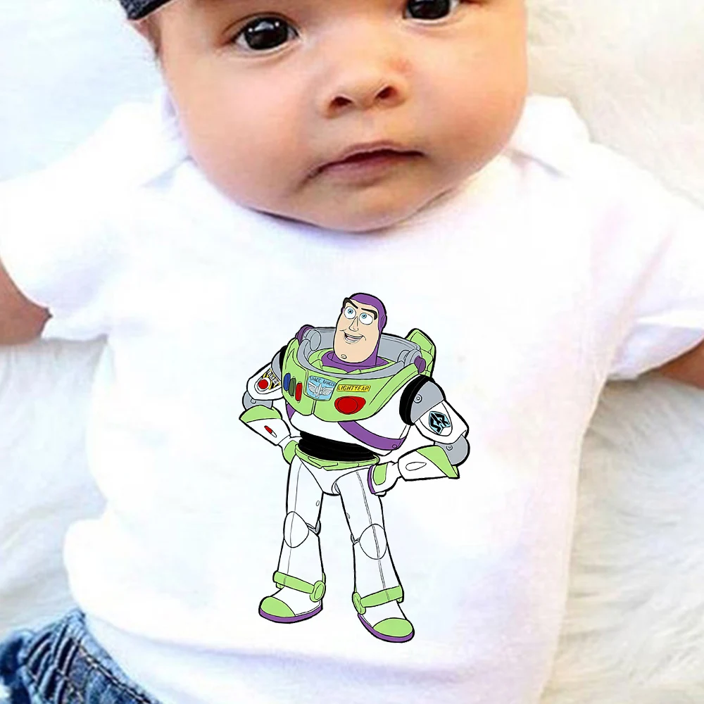 

Крутые Новые Боди для малышей с принтом Базз Лайтер, повседневные Простые комбинезоны с коротким рукавом для новорожденных с героями Дисне...