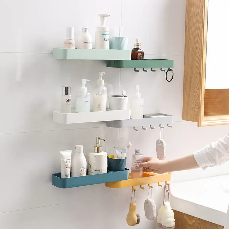 

Storage Racks Perforation-Free Rotatable Wall-Mounted Shower Gel Organizer Seasoning Rack Shelves For Bathroom Wall Shelves Box