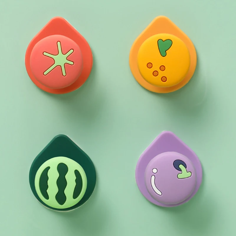 

Wonderlife 4pcs Utility Hooks Fruits SHape Wall Mount Self Adhesive Hook Cute Colorful Cartoon Hooks for Kitchen Bedroom