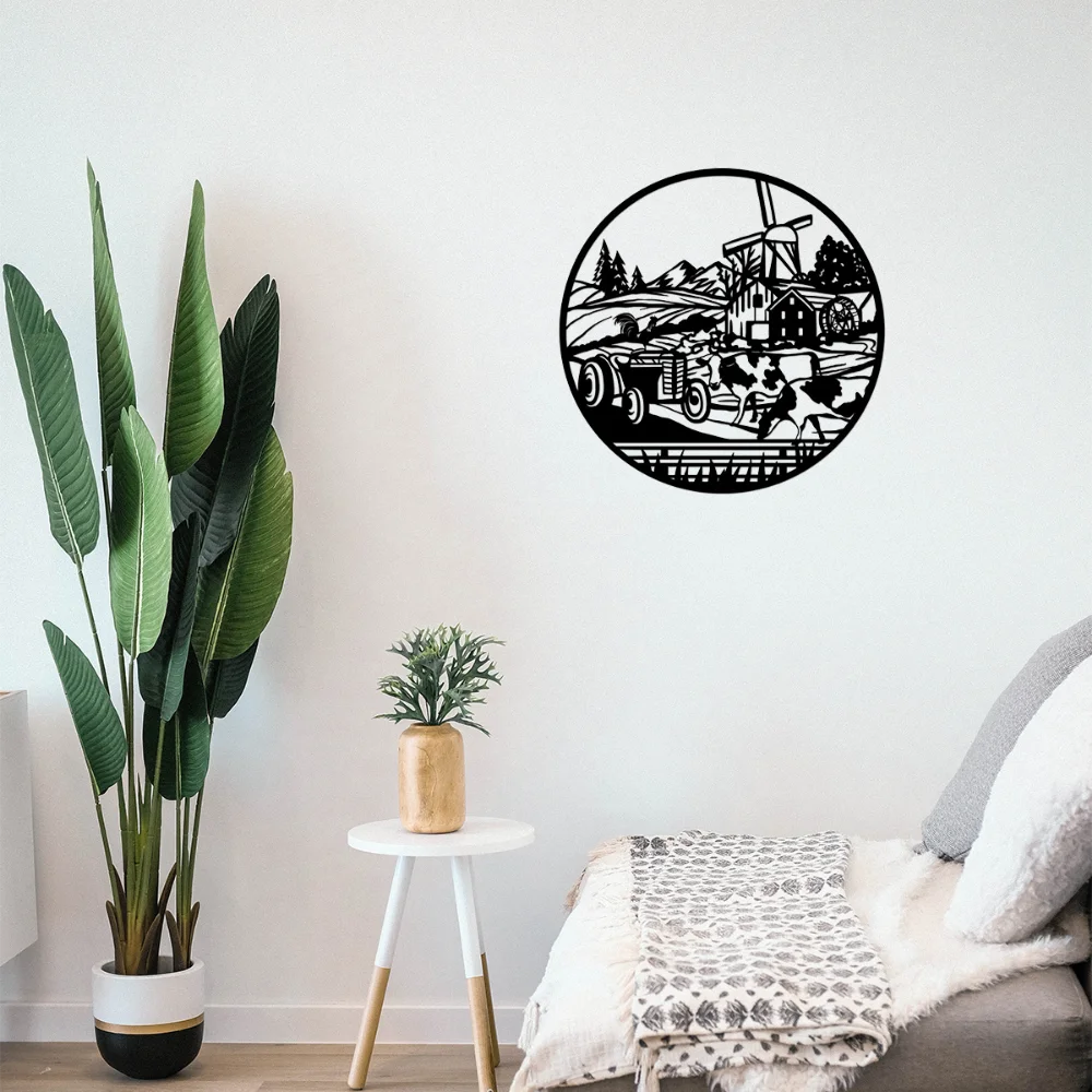 Современный Металлический Петух И Корова Настенное Художественное Украшение