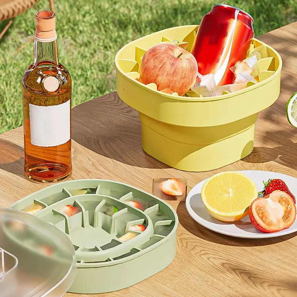 

Ведро для льда, современное гибкое Силиконовое складное ведро для льда, аксессуары