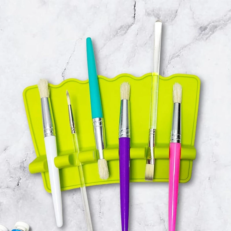 Большой силиконовый держатель для кистей органайзер с 6 отделениями акварели