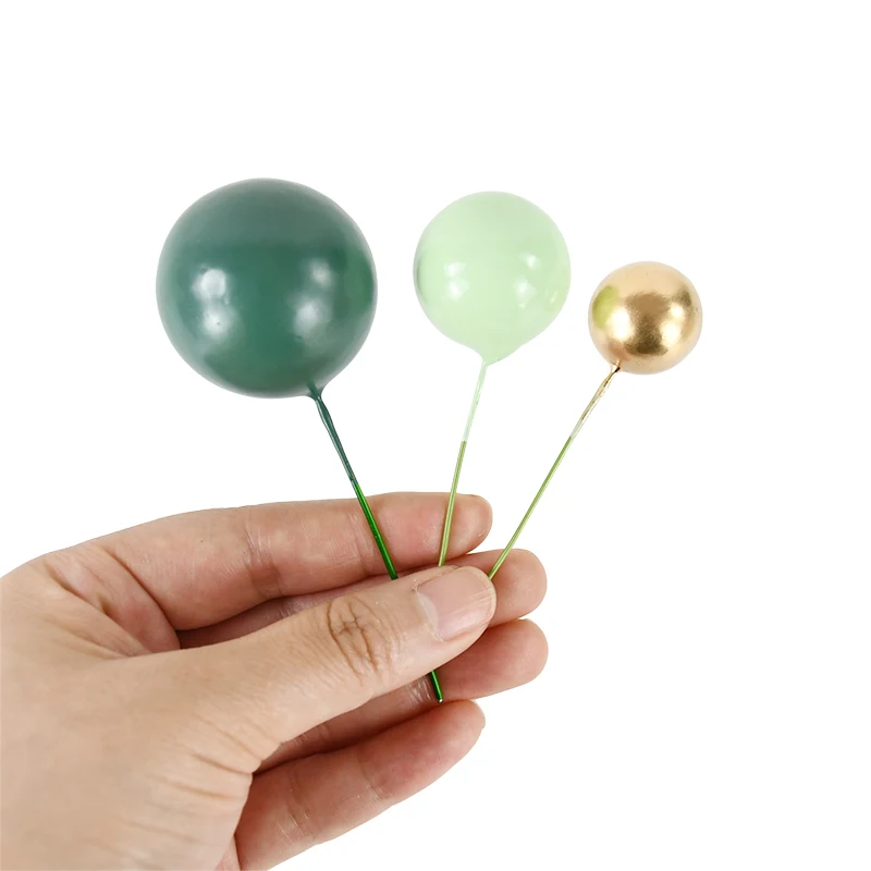 32 Шт. Мини-зеленые Шарики Из Пенопласта И Палочки Для Украшения Торта Сувениры