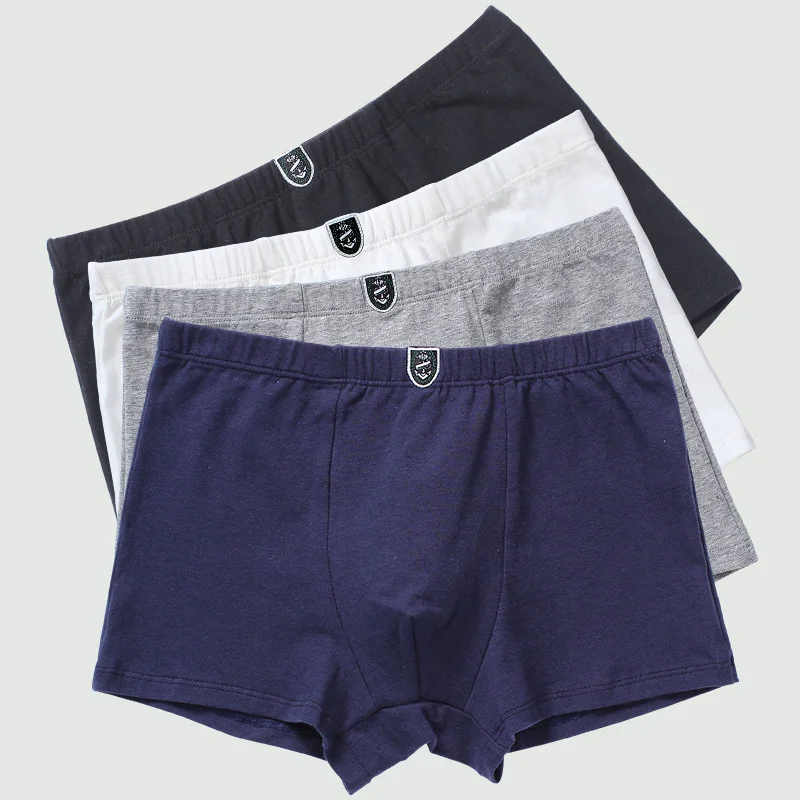 4pcs/lot Pure Color Boy Underwear Pants Organic Cotton Underpants for Teenage Children Shorts Panties Soft Baby Boy Clothes