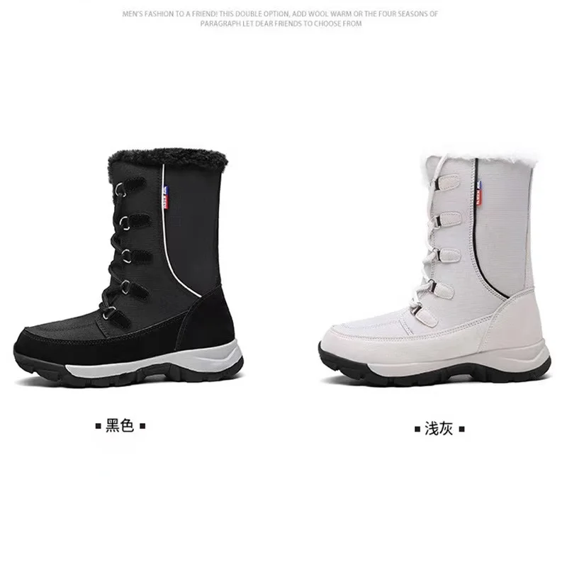2022 New Winter Cotton Thickened Long Hair Plus Warm Snow Boots Cold-Resistant High-top Large-size Shoes For Women Girls