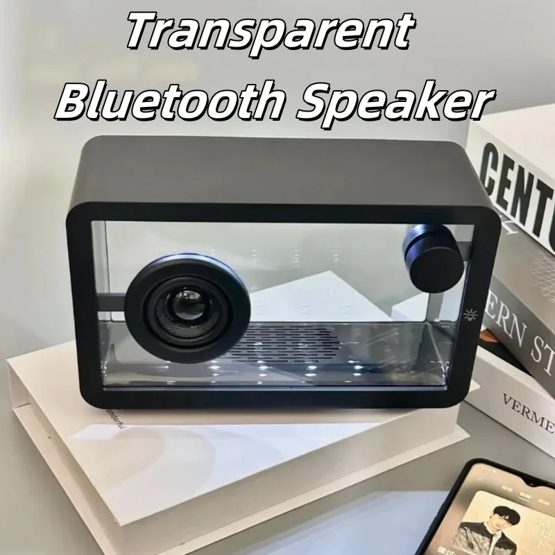 Прозрачный мини-динамик с часами и видимым Bluetooth цвет в ассортименте