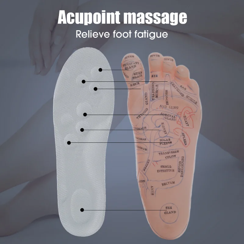 5pairs Breathable Cotton Sport Insoles High Elasticity Shock Absorption Super Soft Shoe Pad Sweat Absorbing Foot Massage Insoles