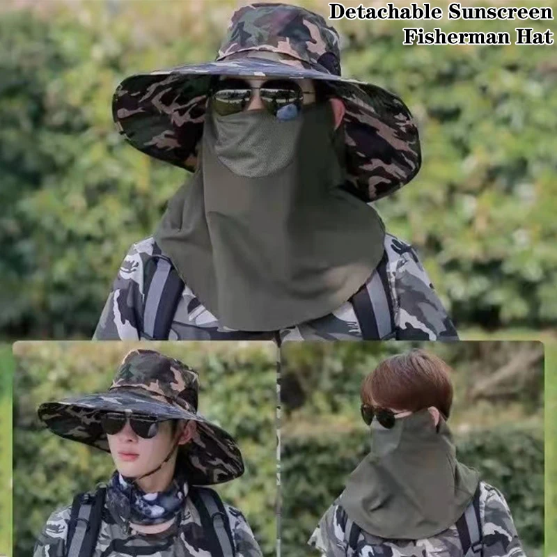 Широкополая Съемная бейсбольная шляпа для мужчин защита от солнца шеи Ранняя