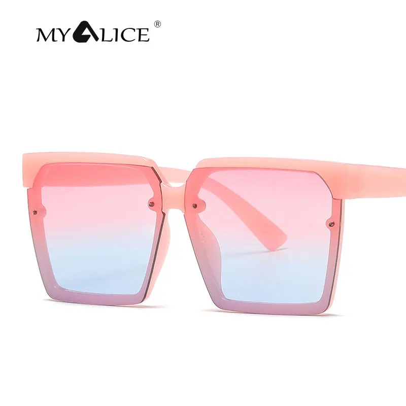 

MYALICE Oversized Square Fashion Women Sunglasses Flat top Multicolor eyeglasses Outdoor tourism Oculos De Sol Feminino UV400