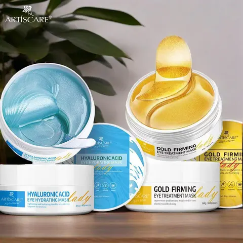 ARTISCARE Гиалуроновая кислота + коллагеновая маска для глаз с золотом, 2 шт.