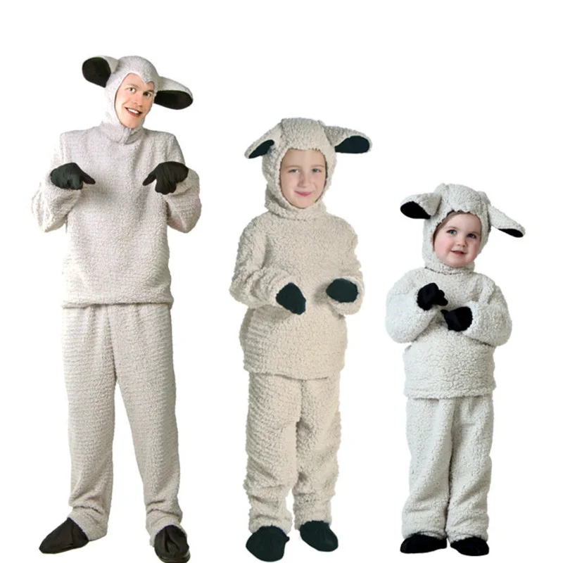 

Костюм для косплея на Хэллоуин, Детский костюм с животными на день детей и взрослых, Детский костюм с овчиной для ролевых игр, костюмы с овчиной